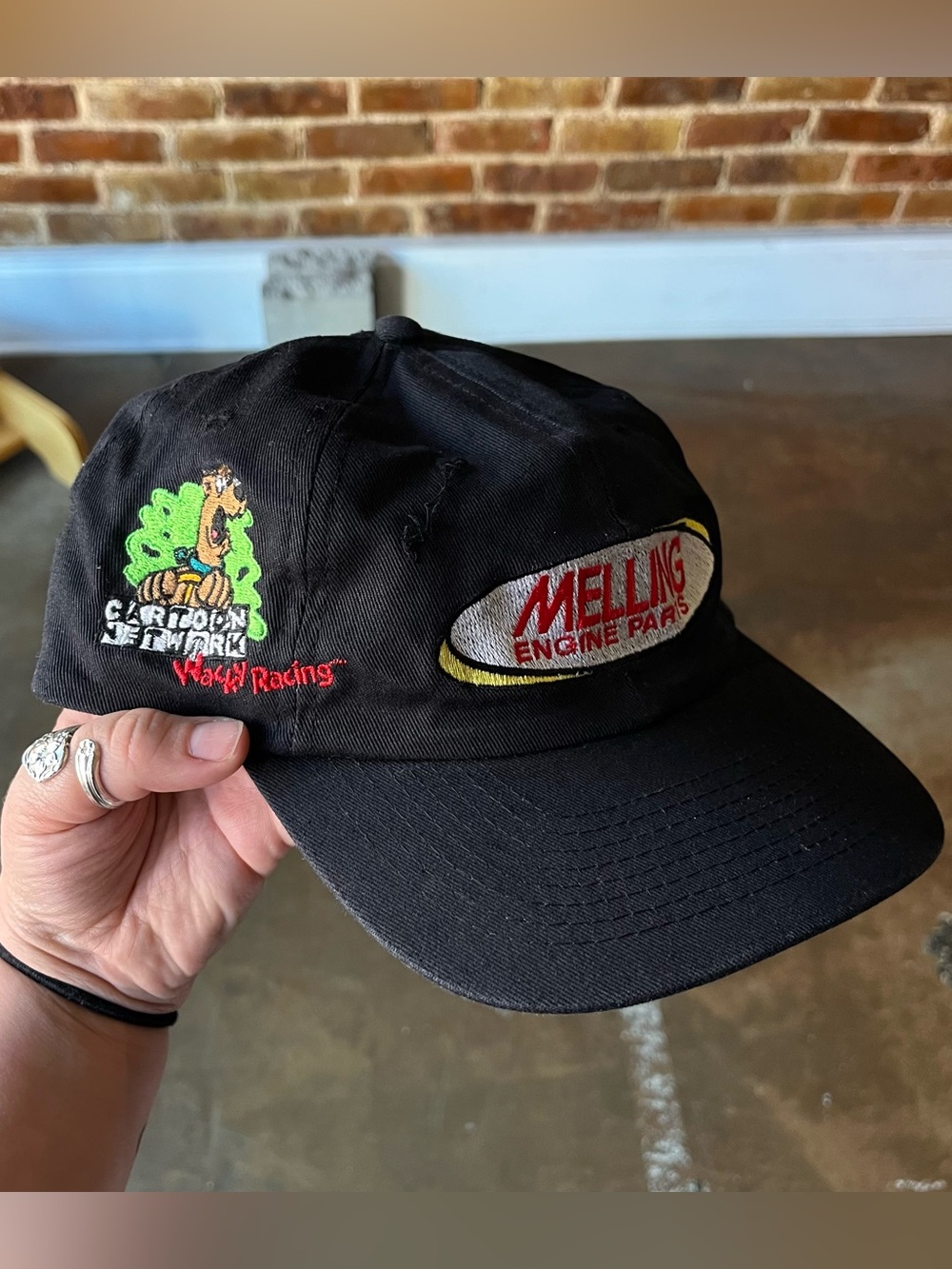 Vintage 90s Racing Scooby Doo Cartoon Network Embroidered Snapback Hat Y2K